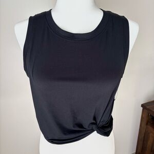 NWT Yogalicious Black Twist Hem Workout Tank Top Small